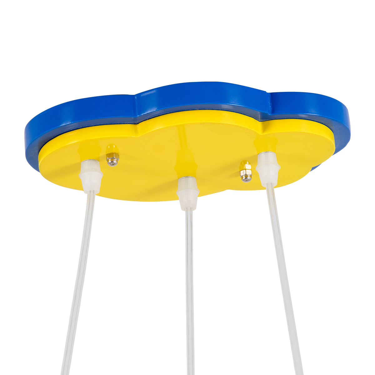 GloboStar® AIRPLANE 01575 Παιδικό Κρεμαστό Φωτιστικό Φιγούρα Τρίφωτο 3 x E27 IP20 Πολύχρωμο Ξύλο - Μ51 x Π49 x Υ26cm