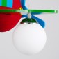 GloboStar® AIRPLANE 01575 Παιδικό Κρεμαστό Φωτιστικό Φιγούρα Τρίφωτο 3 x E27 IP20 Πολύχρωμο Ξύλο - Μ51 x Π49 x Υ26cm