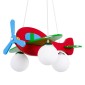 GloboStar® AIRPLANE 01575 Παιδικό Κρεμαστό Φωτιστικό Φιγούρα Τρίφωτο 3 x E27 IP20 Πολύχρωμο Ξύλο - Μ51 x Π49 x Υ26cm