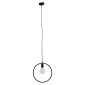 GloboStar® OMICRON 01578 Μοντέρνο Κρεμαστό Φωτιστικό Ανάρτηση Μονόφωτο 1 x E27 IP20 Μαύρο Μέταλλο - Μ33 x Π4 x Υ33cm