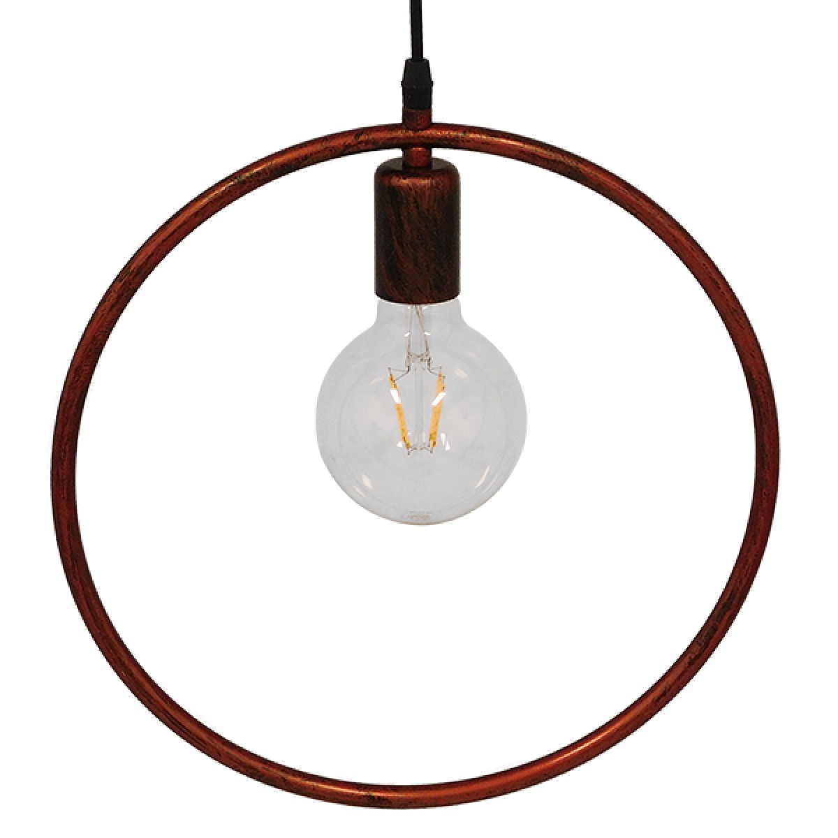 GloboStar® OMICRON 01579 Μοντέρνο Κρεμαστό Φωτιστικό Ανάρτηση Μονόφωτο 1 x E27 IP20 Χάλκινο Μέταλλο - Μ33 x Π4 x Υ33cm