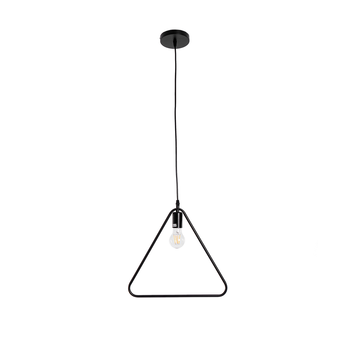 GloboStar® DELTA 01580 Μοντέρνο Κρεμαστό Φωτιστικό Ανάρτηση Μονόφωτο 1 x E27 IP20 Μαύρο Μέταλλο - Μ37 x Π4 x Υ33cm