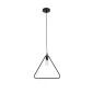 GloboStar® DELTA 01580 Μοντέρνο Κρεμαστό Φωτιστικό Ανάρτηση Μονόφωτο 1 x E27 IP20 Μαύρο Μέταλλο - Μ37 x Π4 x Υ33cm