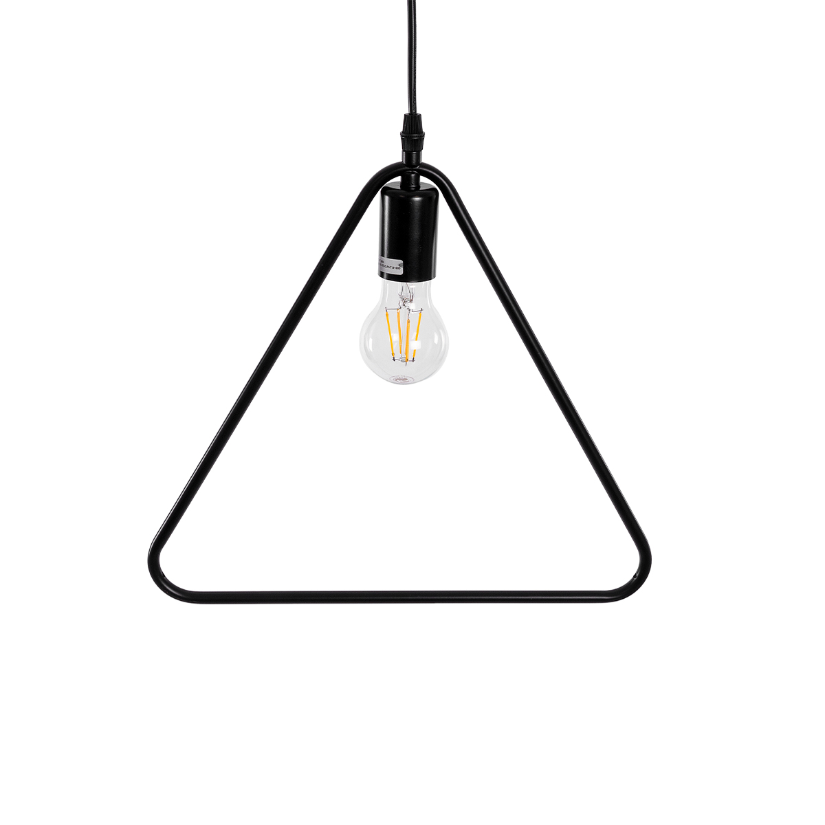 GloboStar® DELTA 01580 Μοντέρνο Κρεμαστό Φωτιστικό Ανάρτηση Μονόφωτο 1 x E27 IP20 Μαύρο Μέταλλο - Μ37 x Π4 x Υ33cm