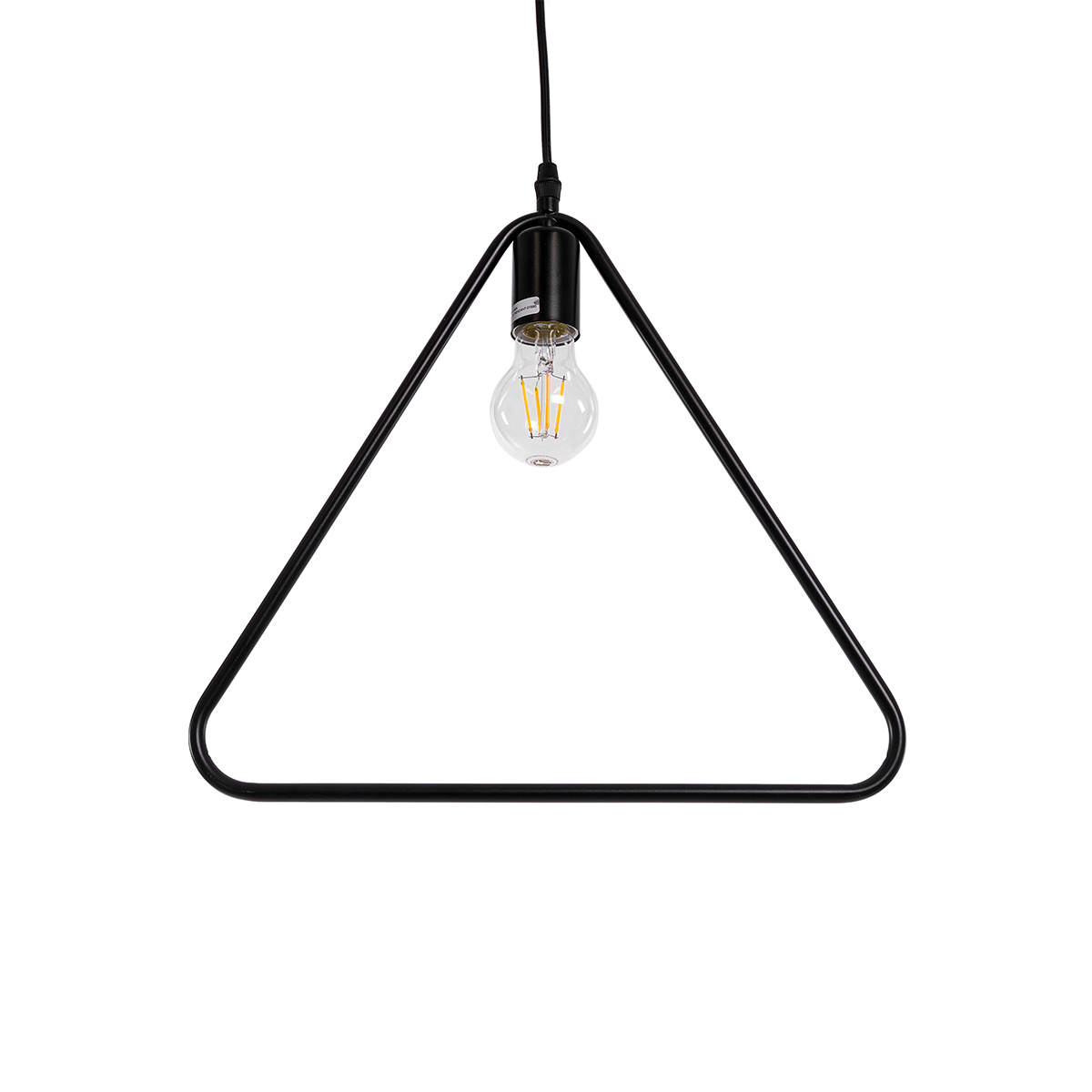 GloboStar® DELTA 01580 Μοντέρνο Κρεμαστό Φωτιστικό Ανάρτηση Μονόφωτο 1 x E27 IP20 Μαύρο Μέταλλο - Μ37 x Π4 x Υ33cm