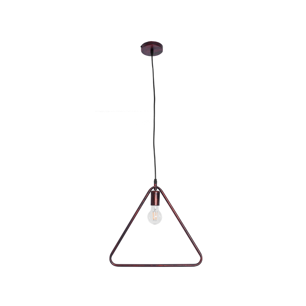 GloboStar® DELTA 01581 Μοντέρνο Κρεμαστό Φωτιστικό Ανάρτηση Μονόφωτο 1 x E27 IP20 Χάλκινο Μέταλλο - Μ37 x Π4 x Υ33cm