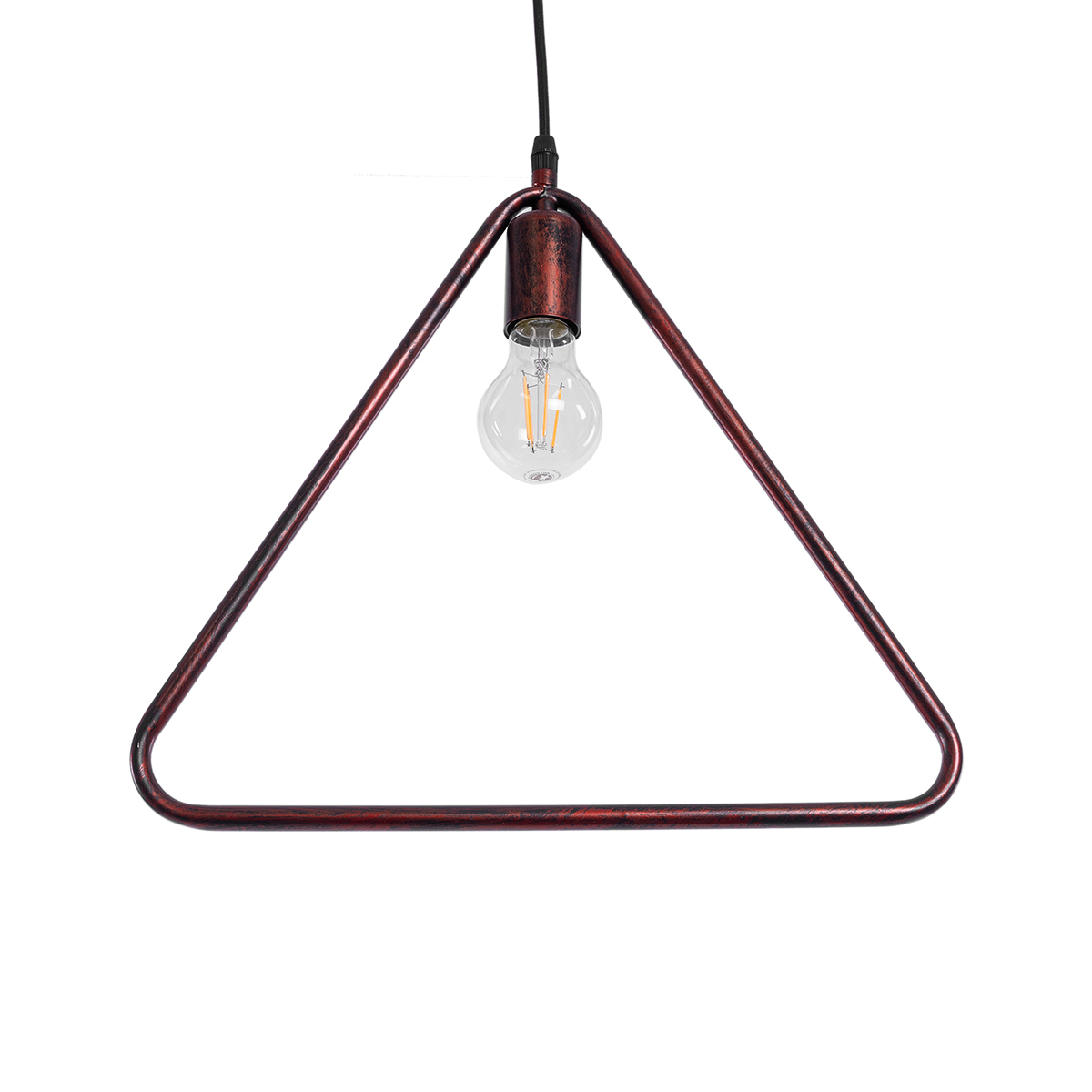 GloboStar® DELTA 01581 Μοντέρνο Κρεμαστό Φωτιστικό Ανάρτηση Μονόφωτο 1 x E27 IP20 Χάλκινο Μέταλλο - Μ37 x Π4 x Υ33cm