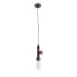 GloboStar® SPIGOT 01583 Vintage Κρεμαστό Φωτιστικό Ανάρτηση Μονόφωτο 1 x E27 IP20 Ασημί & Κόκκινο Μέταλλο - Μ5 x Π5 x Y20cm