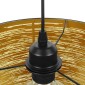 GloboStar® ACCADEMIA 01584 Μοντέρνο Κρεμαστό Φωτιστικό Καπέλο Μονόφωτο 1 x E27 IP20 Μαύρο & Χρυσό Μέταλλο - Μ35 x Π35 x Y25cm