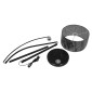 GloboStar® IMPERIAL 01587 Μοντέρνο Επιδαπέδιο Φωτιστικό Μονόφωτο 1 x E27 IP20 Μαύρο Μέταλλο, Μαύρο Ύφασμα με Μαύρο Μάρμαρο - Μ38 x Π38 x Υ172cm