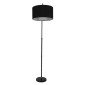 GloboStar® IMPERIAL 01587 Μοντέρνο Επιδαπέδιο Φωτιστικό Μονόφωτο 1 x E27 IP20 Μαύρο Μέταλλο, Μαύρο Ύφασμα με Μαύρο Μάρμαρο - Μ38 x Π38 x Υ172cm