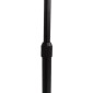 GloboStar® IMPERIAL 01587 Μοντέρνο Επιδαπέδιο Φωτιστικό Μονόφωτο 1 x E27 IP20 Μαύρο Μέταλλο, Μαύρο Ύφασμα με Μαύρο Μάρμαρο - Μ38 x Π38 x Υ172cm