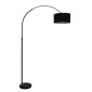 GloboStar® IMPERIAL 01587 Μοντέρνο Επιδαπέδιο Φωτιστικό Μονόφωτο 1 x E27 IP20 Μαύρο Μέταλλο, Μαύρο Ύφασμα με Μαύρο Μάρμαρο - Μ38 x Π38 x Υ172cm