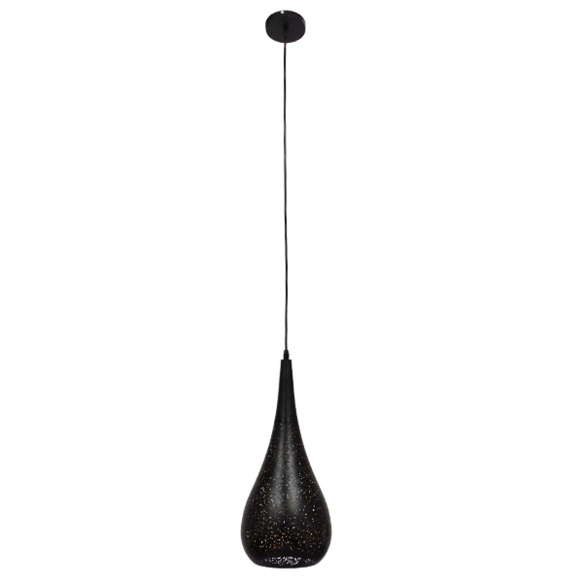 GloboStar® JANIS 01589 Μοντέρνο Κρεμαστό Φωτιστικό Καμπάνα Μονόφωτο 1 x E27 IP20 Μαύρο & Χρυσό Μέταλλο - Μ20 x Π20 x Υ46cm