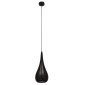 GloboStar® JANIS 01589 Μοντέρνο Κρεμαστό Φωτιστικό Καμπάνα Μονόφωτο 1 x E27 IP20 Μαύρο & Χρυσό Μέταλλο - Μ20 x Π20 x Υ46cm