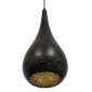 GloboStar® JANIS 01589 Μοντέρνο Κρεμαστό Φωτιστικό Καμπάνα Μονόφωτο 1 x E27 IP20 Μαύρο & Χρυσό Μέταλλο - Μ20 x Π20 x Υ46cm