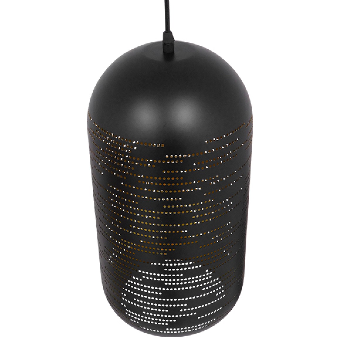 GloboStar® JANIS 01591 Μοντέρνο Κρεμαστό Φωτιστικό Καμπάνα Μονόφωτο 1 x E27 IP20 Μαύρο & Χρυσό Μέταλλο - Μ20 x Π20 x Υ41cm