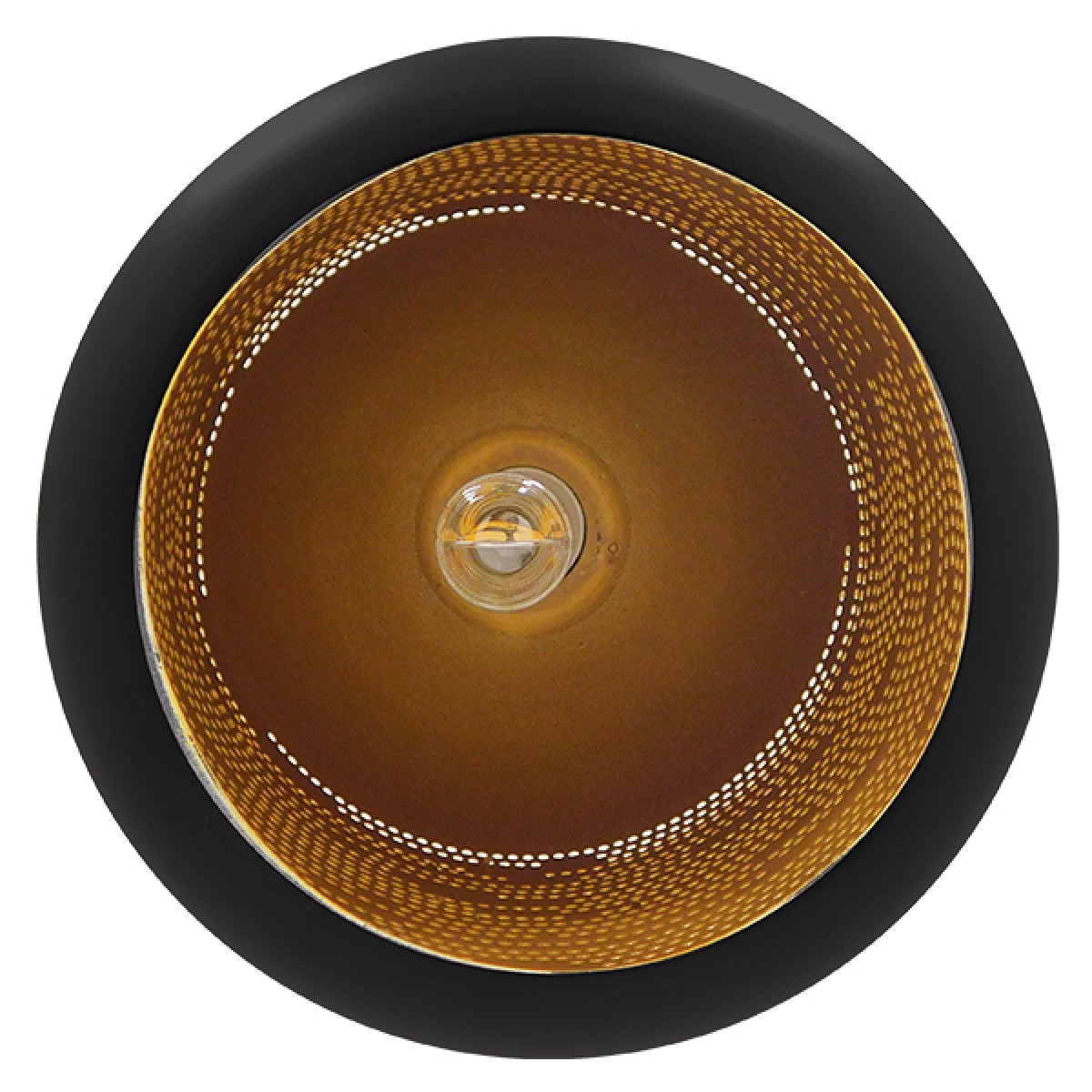 GloboStar® JANIS 01591 Μοντέρνο Κρεμαστό Φωτιστικό Καμπάνα Μονόφωτο 1 x E27 IP20 Μαύρο & Χρυσό Μέταλλο - Μ20 x Π20 x Υ41cm