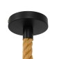 GloboStar® CAMBER 01594 Vintage Κρεμαστό Φωτιστικό Πλέγμα Μονόφωτο 1 x E27 IP20 Μαύρο Μέταλλο με Μπεζ Σχοινί - Μ11 x Π11 x Υ25cm