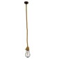 GloboStar® CAMBER 01595 Vintage Κρεμαστό Φωτιστικό Πλέγμα Μονόφωτο 1 x E27 IP20 Χάλκινο Μέταλλο με Μπεζ Σχοινί - Μ11 x Π11 x Υ25cm