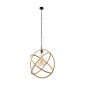 GloboStar® BELLE 01597 Vintage Κρεμαστό Φωτιστικό Πλέγμα Μονόφωτο 1 x E27 IP20 Μπεζ Σχοινί - Μ56 x Π56 x Y58cm