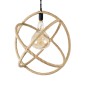 GloboStar® BELLE 01597 Vintage Κρεμαστό Φωτιστικό Πλέγμα Μονόφωτο 1 x E27 IP20 Μπεζ Σχοινί - Μ56 x Π56 x Y58cm