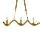 GloboStar® LUXOR 01598 Vintage Κρεμαστό Φωτιστικό Ανάρτηση Τρίφωτο 3 x E14 IP20 Χρυσό Μέταλλο με Μπεζ Σχοινί - Μ75 x Π13 x Y18cm