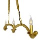 GloboStar® LUXOR 01598 Vintage Κρεμαστό Φωτιστικό Ανάρτηση Τρίφωτο 3 x E14 IP20 Χρυσό Μέταλλο με Μπεζ Σχοινί - Μ75 x Π13 x Y18cm