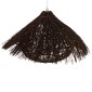 GloboStar® CHEOPE 01600 Boho Κρεμαστό Φωτιστικό Πλέγμα Μονόφωτο 1 x E27 IP20 Καφέ Ξύλο με Καφέ Rattan - Μ50 x Π50 x Y30cm