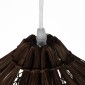 GloboStar® CHEOPE 01600 Boho Κρεμαστό Φωτιστικό Πλέγμα Μονόφωτο 1 x E27 IP20 Καφέ Ξύλο με Καφέ Rattan - Μ50 x Π50 x Y30cm