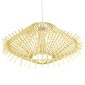 GloboStar® SASSO 01601 Boho Κρεμαστό Φωτιστικό Πλέγμα Μονόφωτο 1 x E27 IP20 Μπεζ Ξύλο - Μ50 x Π50 x Y23cm