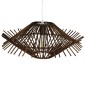 GloboStar® SASSO 01602 Boho Κρεμαστό Φωτιστικό Πλέγμα Μονόφωτο 1 x E27 IP20 Καφέ Ξύλο - Μ50 x Π50 x Y23cm