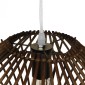GloboStar® SASSO 01602 Boho Κρεμαστό Φωτιστικό Πλέγμα Μονόφωτο 1 x E27 IP20 Καφέ Ξύλο - Μ50 x Π50 x Y23cm