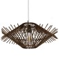 GloboStar® SASSO 01602 Boho Κρεμαστό Φωτιστικό Πλέγμα Μονόφωτο 1 x E27 IP20 Καφέ Ξύλο - Μ50 x Π50 x Y23cm