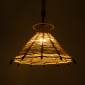 GloboStar® OZERO 01603 Boho Κρεμαστό Φωτιστικό Καμπάνα Μονόφωτο 1 x E27 IP20 Μπεζ Σχοινί - Μ41 x Π41 x Y28cm