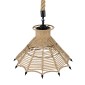 GloboStar® OZERO 01603 Boho Κρεμαστό Φωτιστικό Καμπάνα Μονόφωτο 1 x E27 IP20 Μπεζ Σχοινί - Μ41 x Π41 x Y28cm