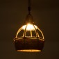 GloboStar® KUBRIC 01605 Boho Κρεμαστό Φωτιστικό Καμπάνα Μονόφωτο 1 x E27 IP20 Μπεζ Σχοινί - Μ30 x Π30 x Y40cm