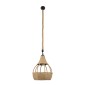 GloboStar® KUBRIC 01605 Boho Κρεμαστό Φωτιστικό Καμπάνα Μονόφωτο 1 x E27 IP20 Μπεζ Σχοινί - Μ30 x Π30 x Y40cm