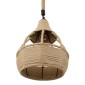 GloboStar® KUBRIC 01605 Boho Κρεμαστό Φωτιστικό Καμπάνα Μονόφωτο 1 x E27 IP20 Μπεζ Σχοινί - Μ30 x Π30 x Y40cm