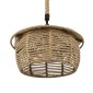 GloboStar® SPIRIT 01607 Boho Κρεμαστό Φωτιστικό Καμπάνα Μονόφωτο 1 x E27 IP20 Μπεζ Σχοινί - Μ35 x Π35 x Y30cm