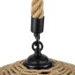 GloboStar® SPIRIT 01607 Boho Κρεμαστό Φωτιστικό Καμπάνα Μονόφωτο 1 x E27 IP20 Μπεζ Σχοινί - Μ35 x Π35 x Y30cm