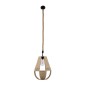 GloboStar® POLIA 01608 Boho Κρεμαστό Φωτιστικό Πλέγμα Μονόφωτο 1 x E27 IP20 Μπεζ Σχοινί - Μ30 x Π30 x Y42cm