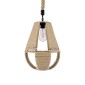 GloboStar® POLIA 01608 Boho Κρεμαστό Φωτιστικό Πλέγμα Μονόφωτο 1 x E27 IP20 Μπεζ Σχοινί - Μ30 x Π30 x Y42cm