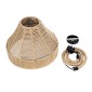 GloboStar® DOGMA 01609 Boho Κρεμαστό Φωτιστικό Καμπάνα Μονόφωτο 1 x E27 IP20 Μπεζ Σχοινί - Μ38 x Π38 x Y28cm