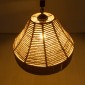 GloboStar® DOGMA 01609 Boho Κρεμαστό Φωτιστικό Καμπάνα Μονόφωτο 1 x E27 IP20 Μπεζ Σχοινί - Μ38 x Π38 x Y28cm