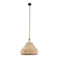 GloboStar® DOGMA 01609 Boho Κρεμαστό Φωτιστικό Καμπάνα Μονόφωτο 1 x E27 IP20 Μπεζ Σχοινί - Μ38 x Π38 x Y28cm