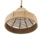GloboStar® DOGMA 01609 Boho Κρεμαστό Φωτιστικό Καμπάνα Μονόφωτο 1 x E27 IP20 Μπεζ Σχοινί - Μ38 x Π38 x Y28cm