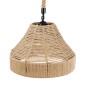 GloboStar® DOGMA 01609 Boho Κρεμαστό Φωτιστικό Καμπάνα Μονόφωτο 1 x E27 IP20 Μπεζ Σχοινί - Μ38 x Π38 x Y28cm