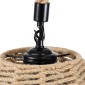 GloboStar® DOGMA 01609 Boho Κρεμαστό Φωτιστικό Καμπάνα Μονόφωτο 1 x E27 IP20 Μπεζ Σχοινί - Μ38 x Π38 x Y28cm