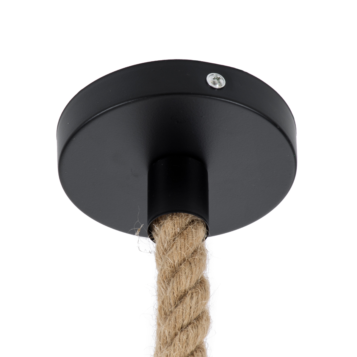 GloboStar® DOGMA 01609 Boho Κρεμαστό Φωτιστικό Καμπάνα Μονόφωτο 1 x E27 IP20 Μπεζ Σχοινί - Μ38 x Π38 x Y28cm